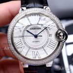 V6 Factory Ballon Bleu De Cartier Automatic White Dial Diamond Bezel 42mm Men's Watch